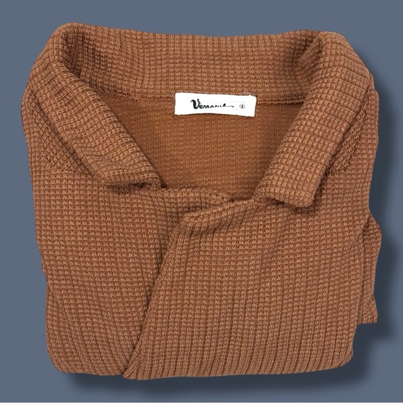 ✨HP✨EUC (Worn Once) Vernacular Waffle Knit Trench Style Cardigan. Size Small - Picture 14 of 14